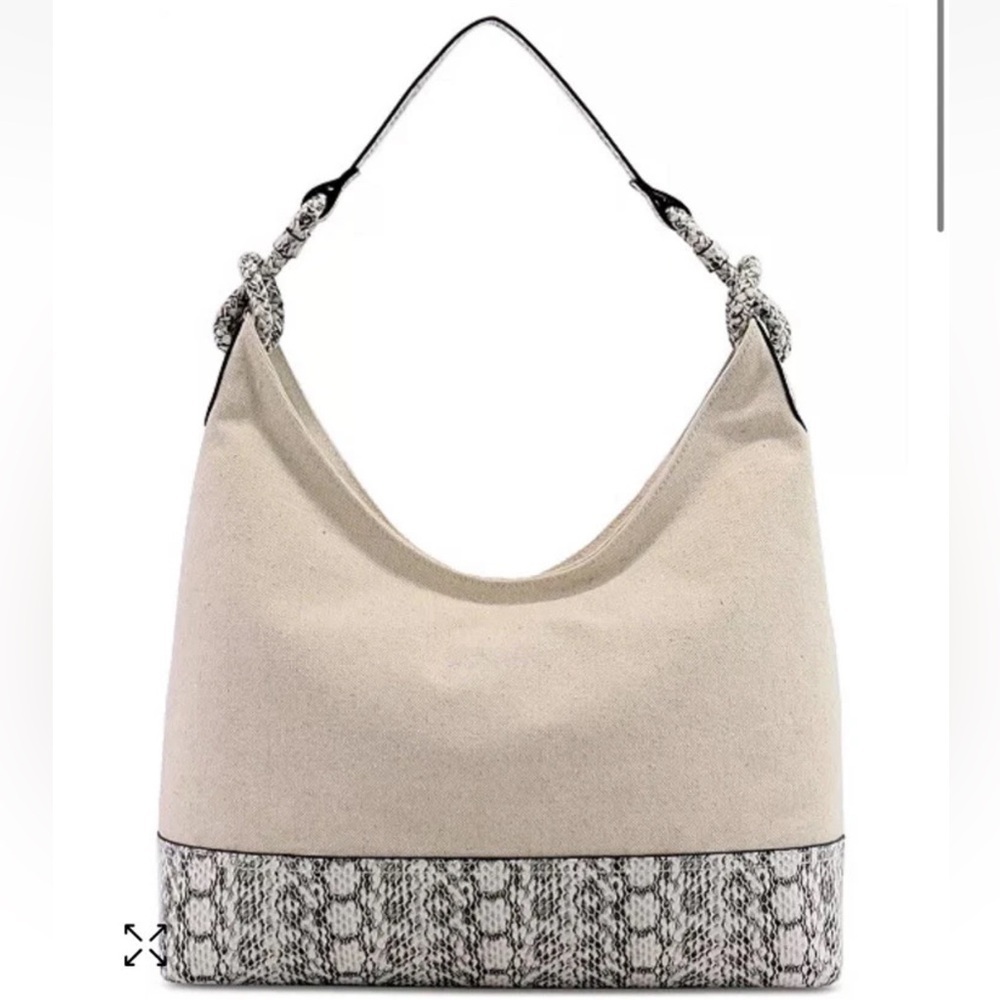 NEW Women’s Alfani Hillary Linen/Snake Canvas Hobo Shoulder Bag - Picture 1 of 13